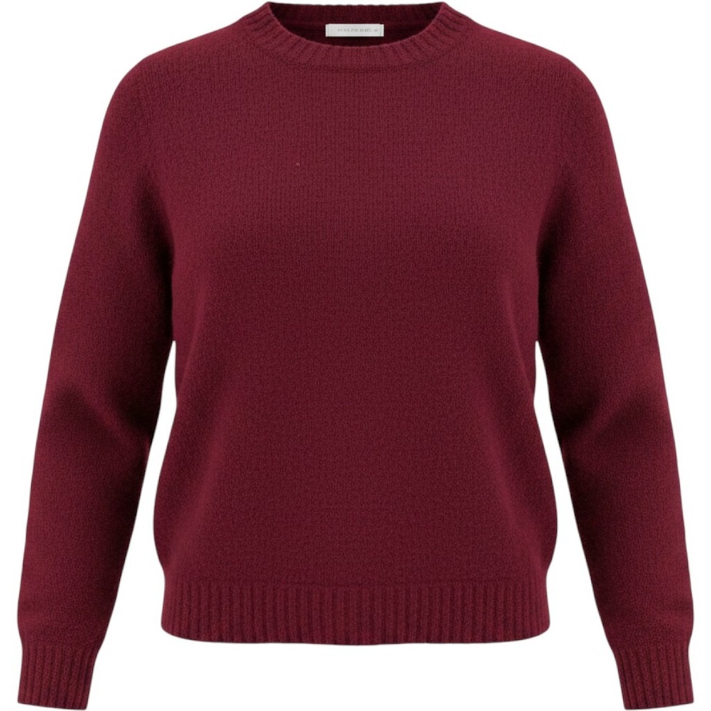 Bianco & Blu Italy Merino Wool Cashmere Blend Sweater Burgundy Red Large